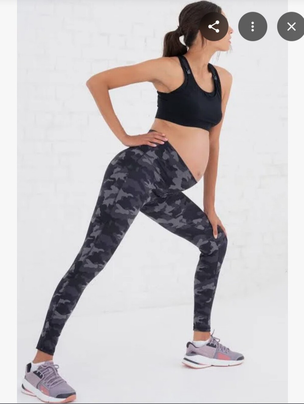 Seraphine Active Black & Gray Camo Maternity & Postpartum Leggings Size small